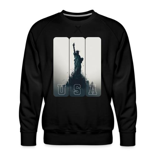 USA: Liberty Rising Over Manhattan - Men's Premium Sweatshirt