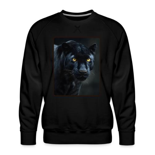 Black Panther Glowing Eyes Design - Men's Premium Sweatshirt