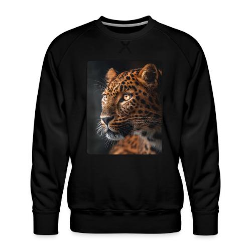 Amur Leopard Face Wildlife Design - Men's Premium Sweatshirt