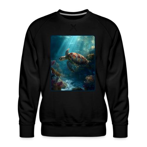 Sea Turtle Coral Reef Design - Men's Premium Sweatshirt