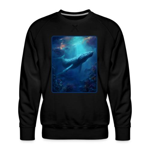 Humpback Whale Ocean Reef Design - Men's Premium Sweatshirt