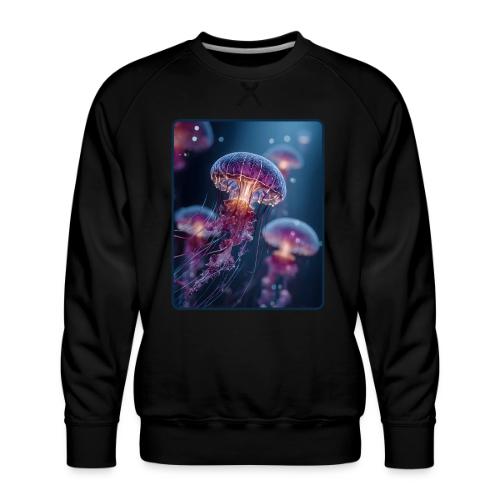 Glowing Jellyfish Deep Sea Design - Men's Premium Sweatshirt