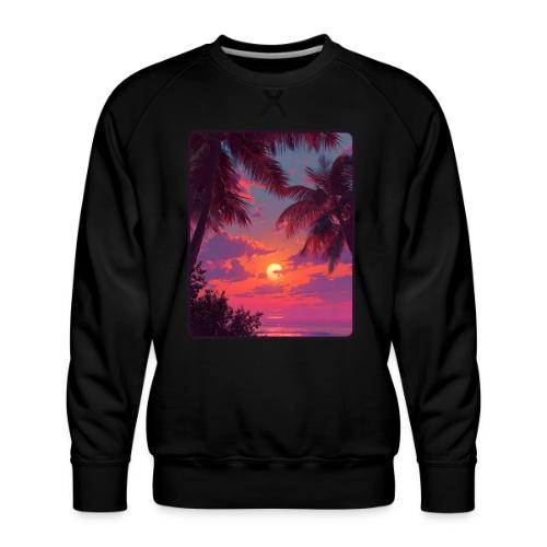 Tropical Sunset Palm Silhouette Design - Men's Premium Sweatshirt