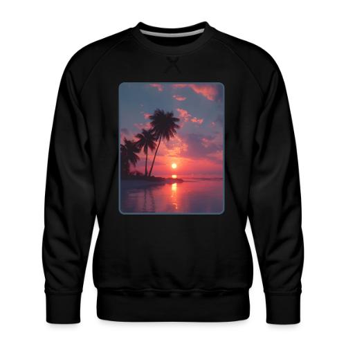 Tropical Sunset Ocean Reflection Design - Men's Premium Sweatshirt