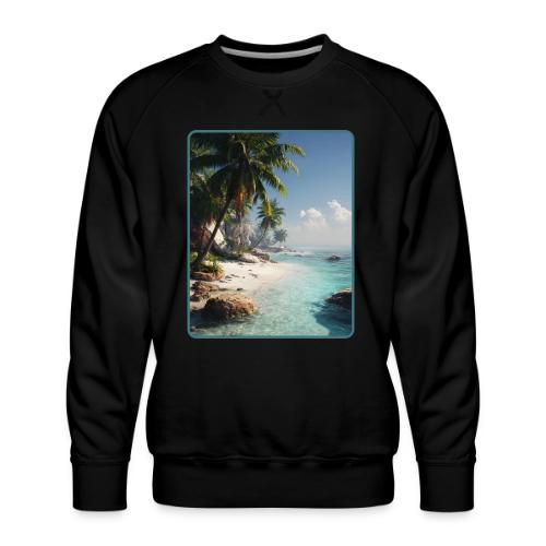 Tropical Beach Paradise Palm Design - Men's Premium Sweatshirt