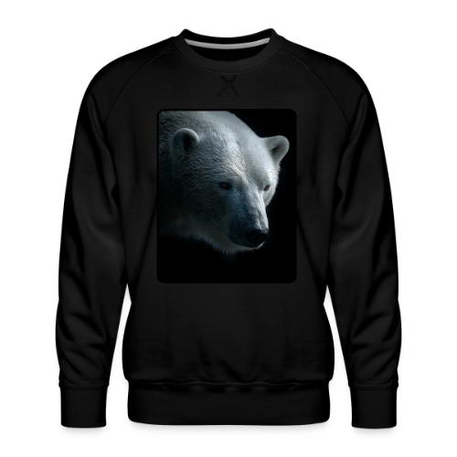 Polar Bear Close-Up Wildlife Design - Men's Premium Sweatshirt