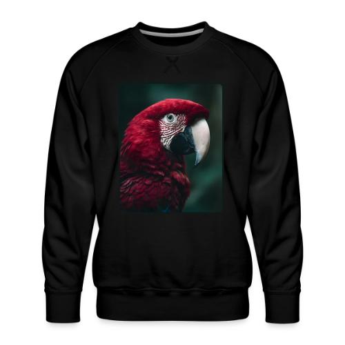 Red Green Macaw Bird Portrait Design - Men's Premium Sweatshirt