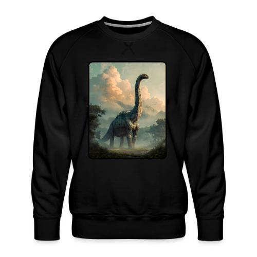 Brachiosaurus Prehistoric Scene Design - Men's Premium Sweatshirt
