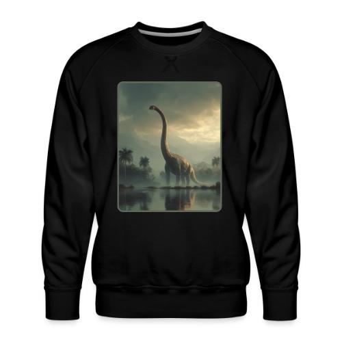Brachiosaurus Misty Lake Design - Men's Premium Sweatshirt