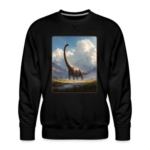 Brachiosaurus Valley Landscape Design - Men's Premium Sweatshirt