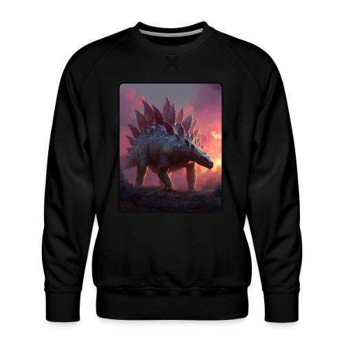 Stegosaurus Sunset Forest Design - Men's Premium Sweatshirt