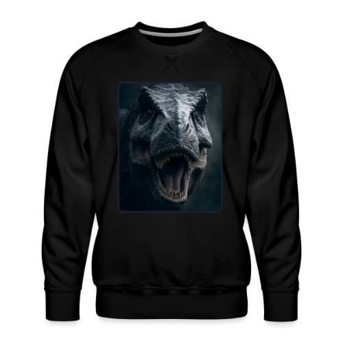 T Rex Cinematic Close-Up Design - Men's Premium Sweatshirt