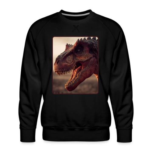 T Rex Roaring Close-Up Design - Men's Premium Sweatshirt