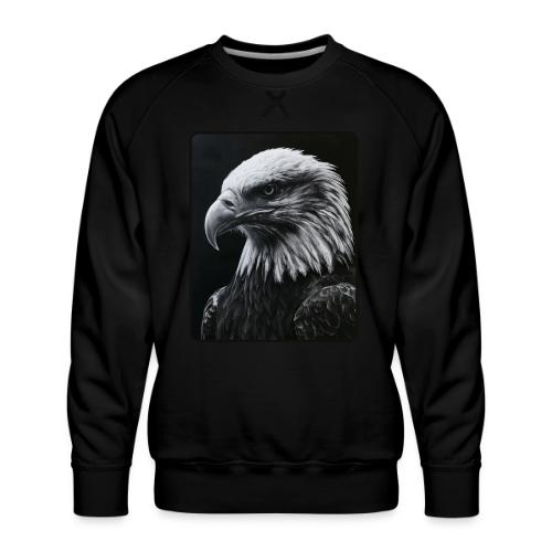 Black White Bald Eagle Design - Men's Premium Sweatshirt