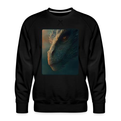Golden Eye Dragon Close-Up Design - Men's Premium Sweatshirt