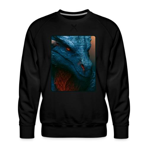 Turquoise Dragon Fire Eye Design - Men's Premium Sweatshirt