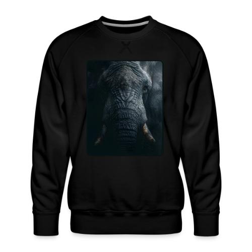 Shadow Elephant Intense Eyes Design - Men's Premium Sweatshirt