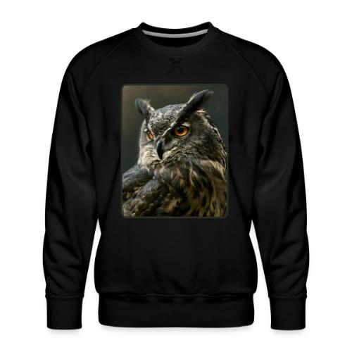 Eurasian Eagle Owl Portrait Design - Men's Premium Sweatshirt