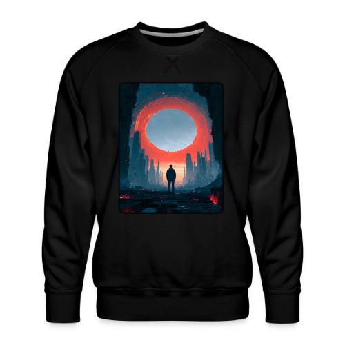 Cosmic Portal Future City Design - Men's Premium Sweatshirt