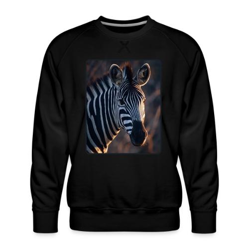 Majestic Zebra Sunset Portrait Design - Men's Premium Sweatshirt