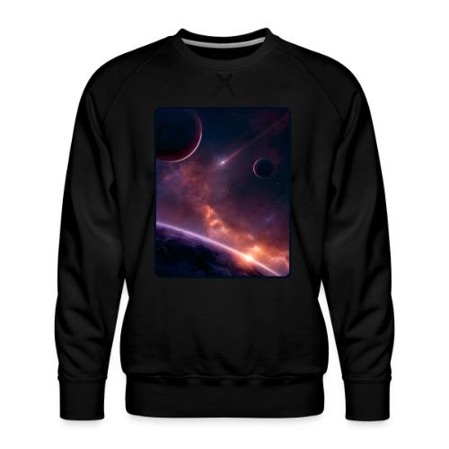 Cosmic Sunset Nebula Space Art - Men's Premium Sweatshirt