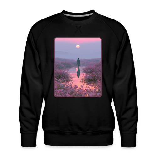 Ethereal Sunset Flower Field Art - Men's Premium Sweatshirt