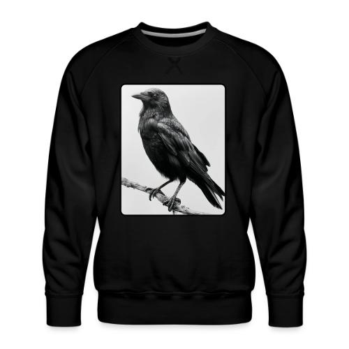 Raven Black and White Art Design - Men's Premium Sweatshirt