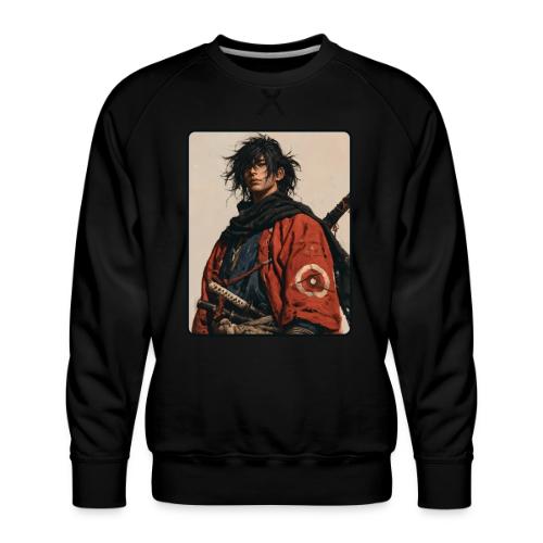 Young Samurai Warrior Portrait - Men's Premium Sweatshirt