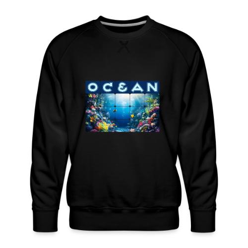 Ocean: Neon Reef Glow - Men's Premium Sweatshirt