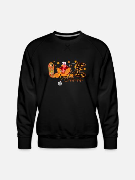 Love Nurse Turkey Stethoscope - Men's Premium Sweatshirt - black
