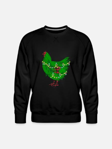 Chicken Christmas Pine Tree - Men's Premium Sweatshirt - black
