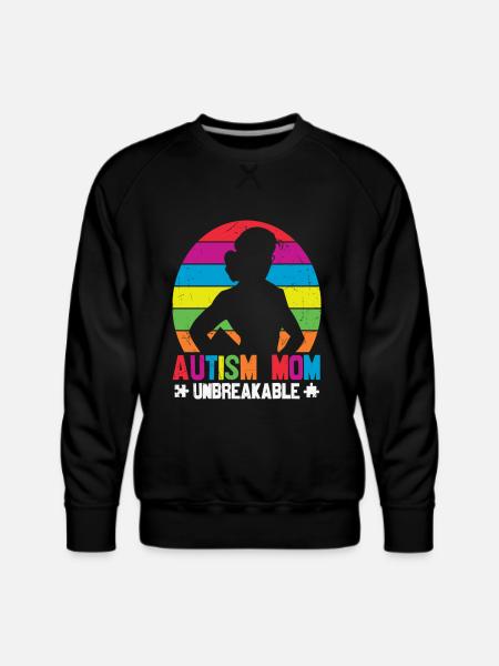 Autism Mom Unbreakable - Men's Premium Sweatshirt - black