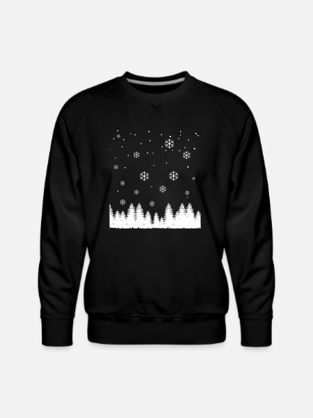 Snowflakes And Pine Trees - Men's Premium Sweatshirt - black
