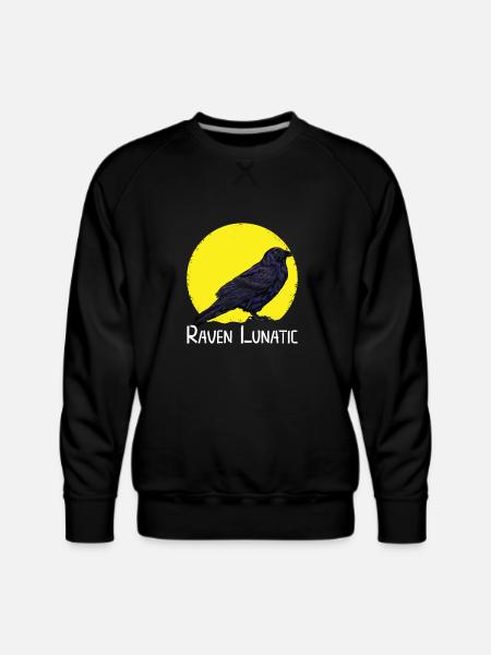 CROW / RAVENS: Raven Lunatic - Men's Premium Sweatshirt - black