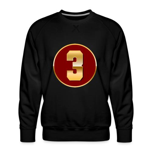 Number 3 in Gold Varsity Font - Men's Premium Sweatshirt