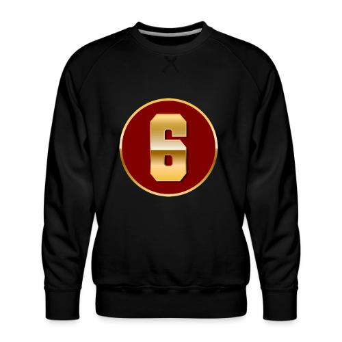 Number 6 in Gold Varsity Font - Men's Premium Sweatshirt