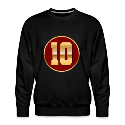 Number 10 in Gold Varsity Font - Men's Premium Sweatshirt