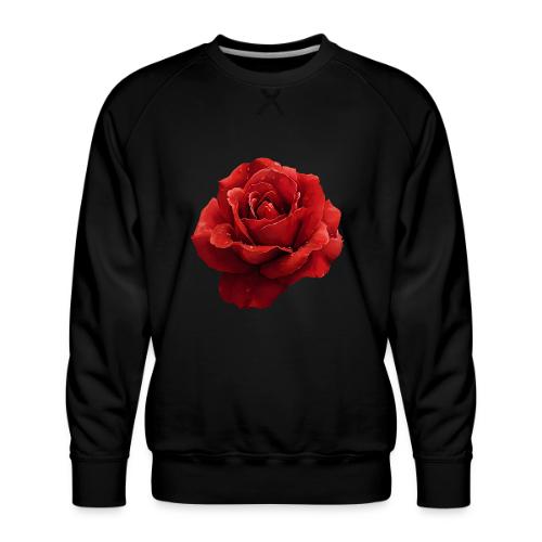 Rose: Crimson Dew Bloom - Men's Premium Sweatshirt