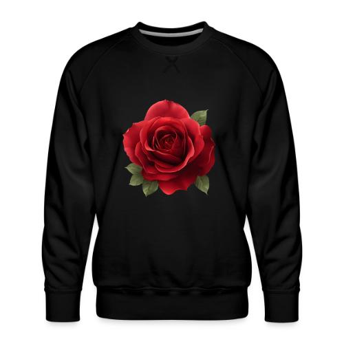 Rose: Crimson Bloom Elegance - Men's Premium Sweatshirt