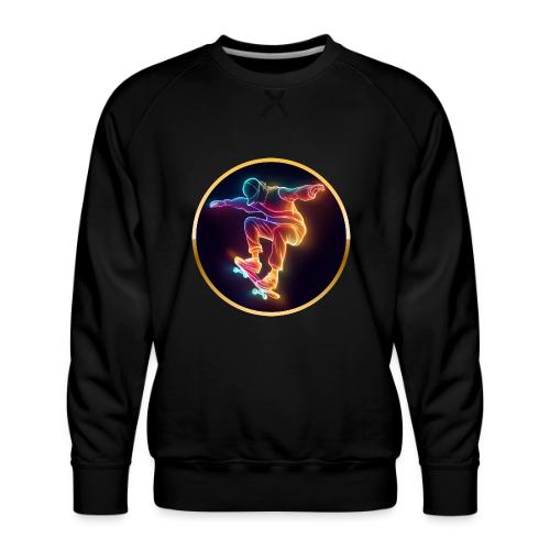 Skateboarding: Midnight Neon Skater - Men's Premium Sweatshirt