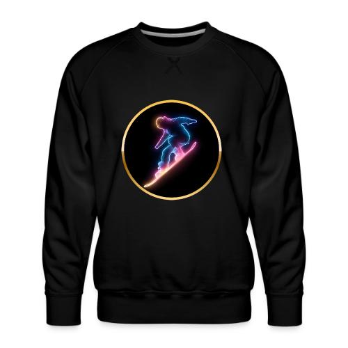 Snowboarding: Neon Snow Drift - Men's Premium Sweatshirt