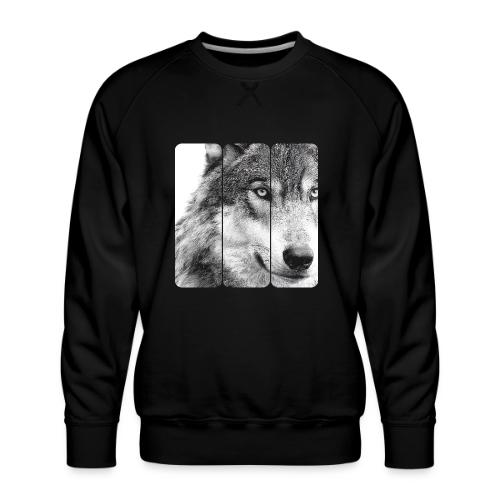 Wolf Face Triptych: Silent Alpha - Men's Premium Sweatshirt