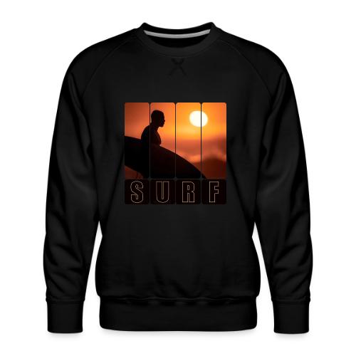 Surfing: Sunset Surf Panels - Men's Premium Sweatshirt
