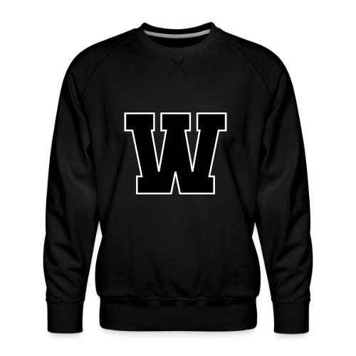Varsity Letter W Collegiate Font Design - Men's Premium Sweatshirt