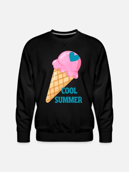 Ice Cream Heart Summer Vibe - Men's Premium Sweatshirt - black