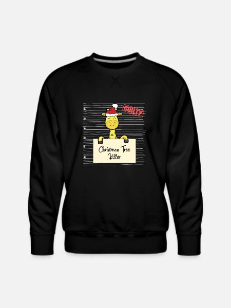 Giraffe christmas funny prison - Men's Premium Sweatshirt - black