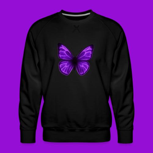 Neon Purple Butterfly - Men's Premium Sweatshirt