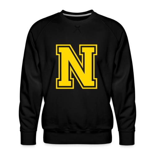 Letter N – Capital Athletic Alphabet Monogram - Men's Premium Sweatshirt