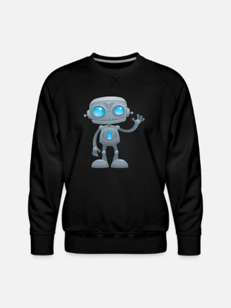Waving Robot - Men's Premium Sweatshirt - black
