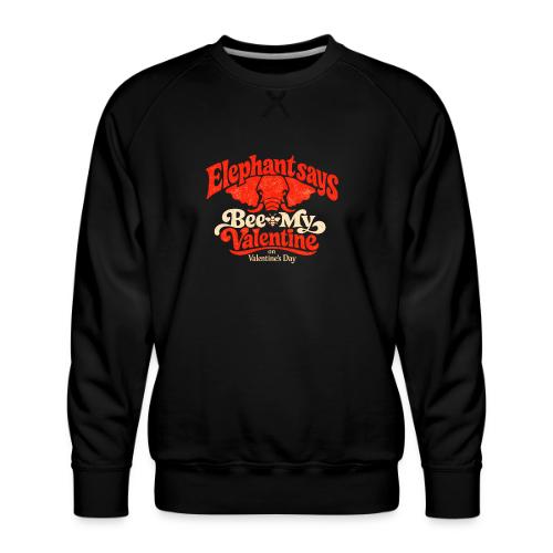 Retro Elephant Bee My Valentine Cute Couple - Men's Premium Sweatshirt